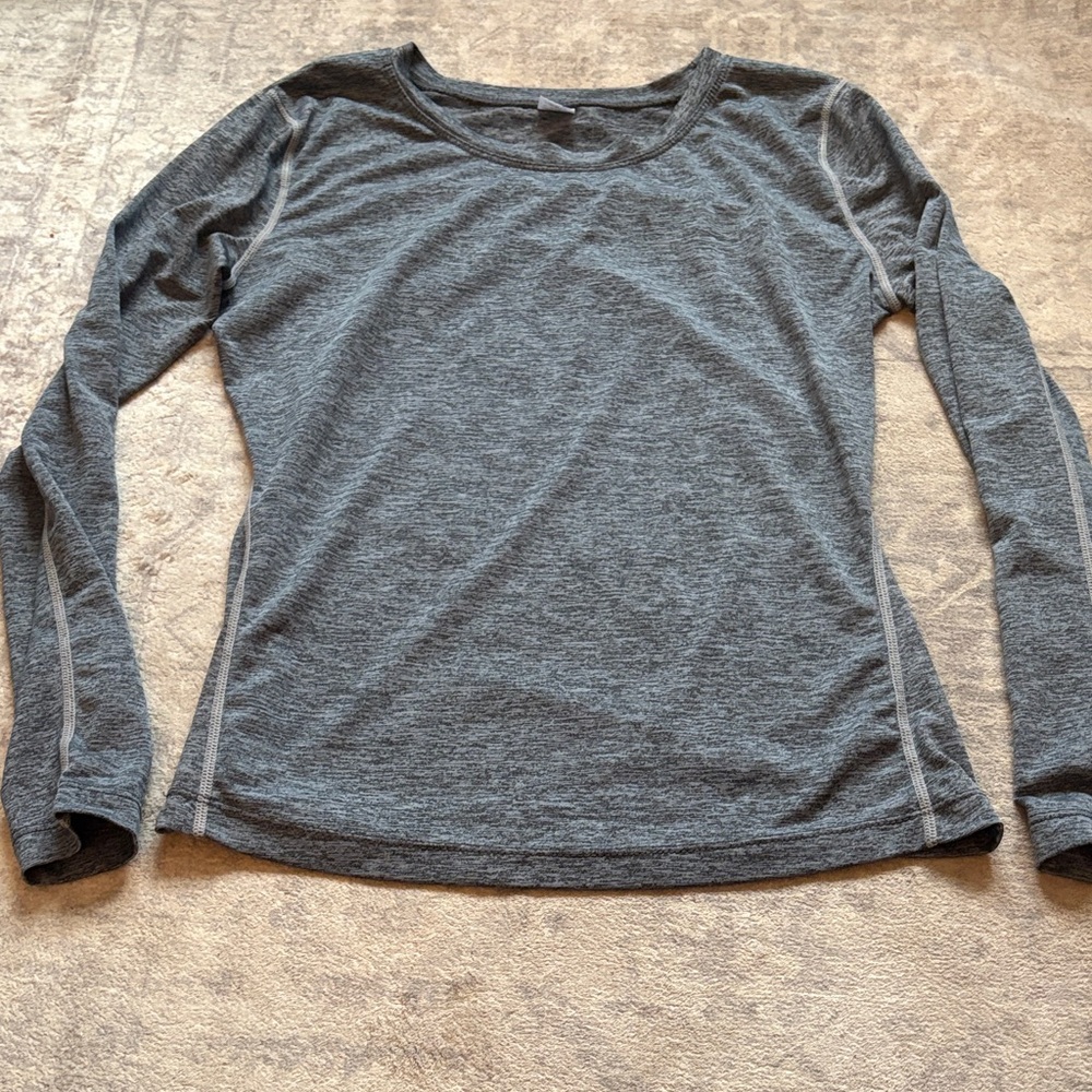 Gray Long Sleeve Women's Athletic Top